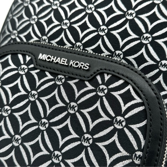 Michael Kors Medium Jaycee Backpack Black/Silver - Picture 12 of 13